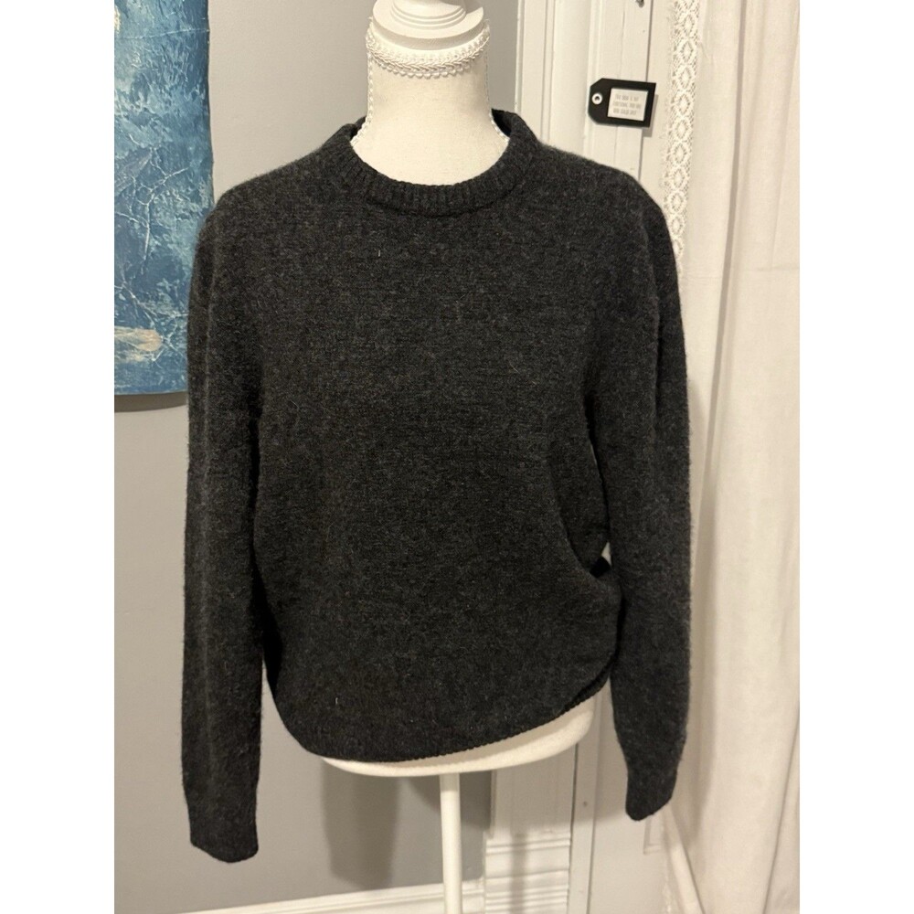 Primark Charcoal Lambswool Sweater Large Minimalist Quiet Luxury Crewneck